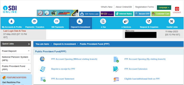 How to open SBI PPF account Online